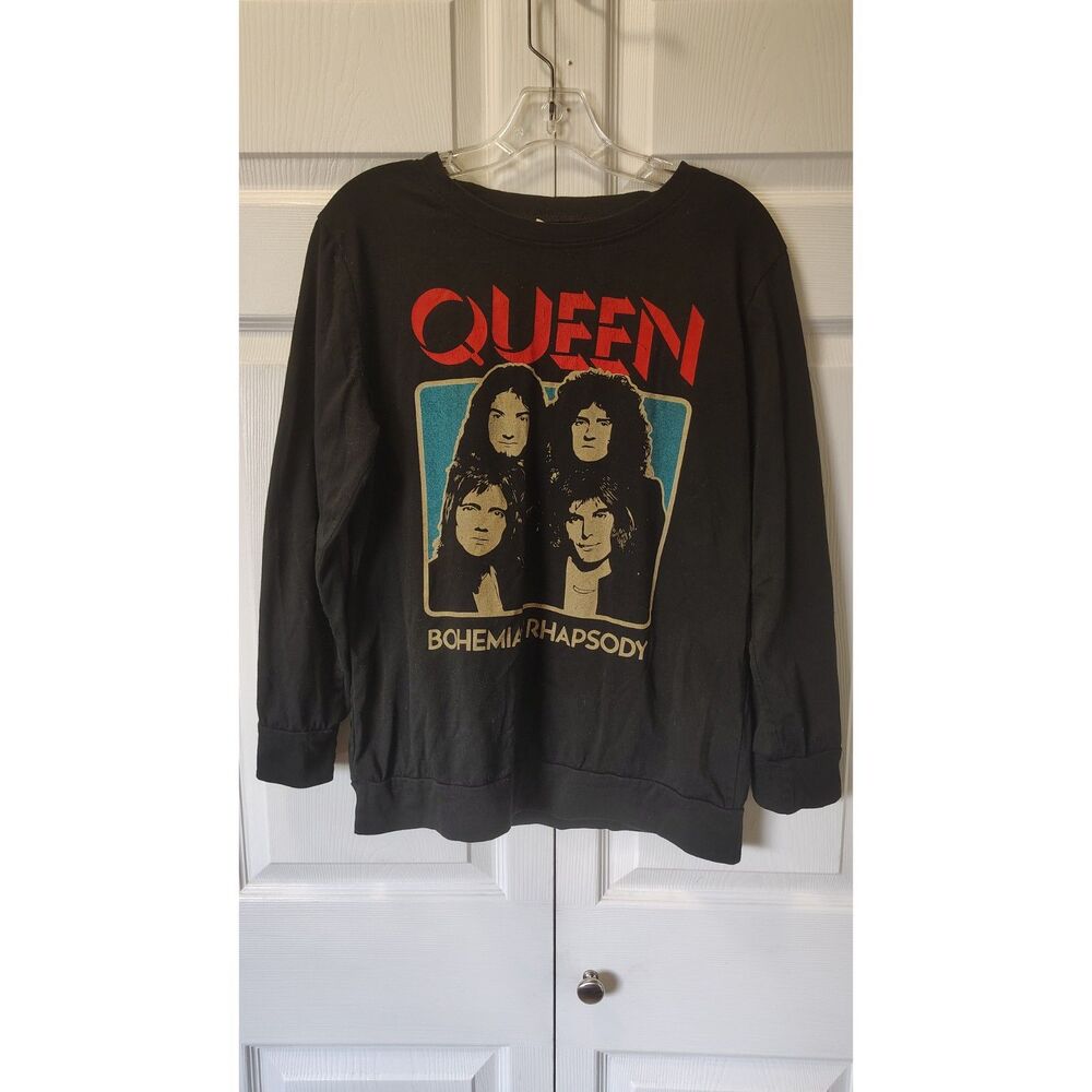Queen Bohemian Rhapsody Long Sleeve Graphic Band Shirt Black Medium